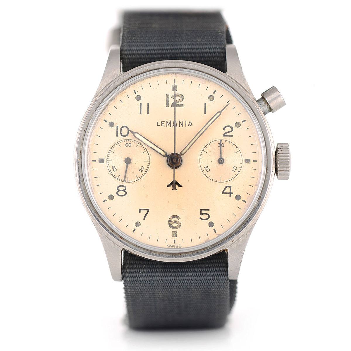 Lemania 6B/551 1953 orologio cronografo RAF 38mm