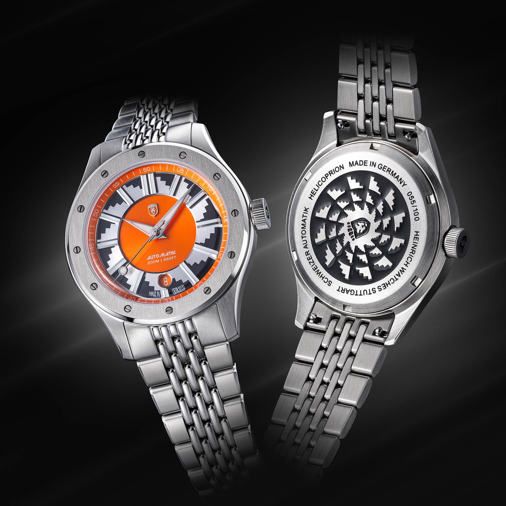 Heinrich Helicoprion orologio Buzzsaw MKII arancione