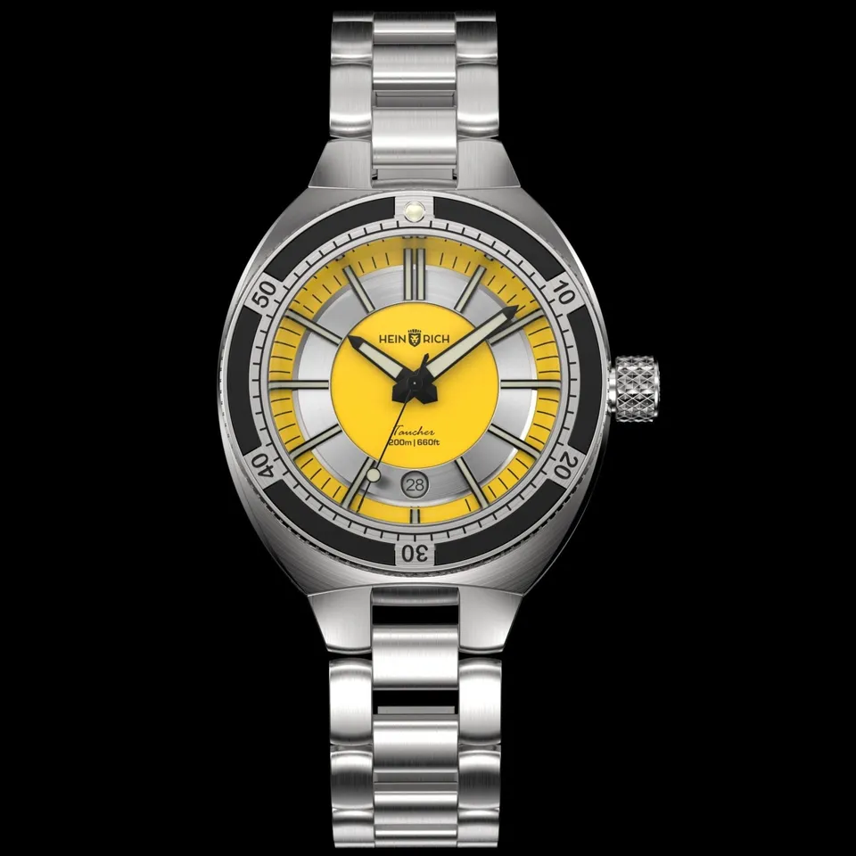 Heinrich Taucher 2 orologio giallo con data automatico