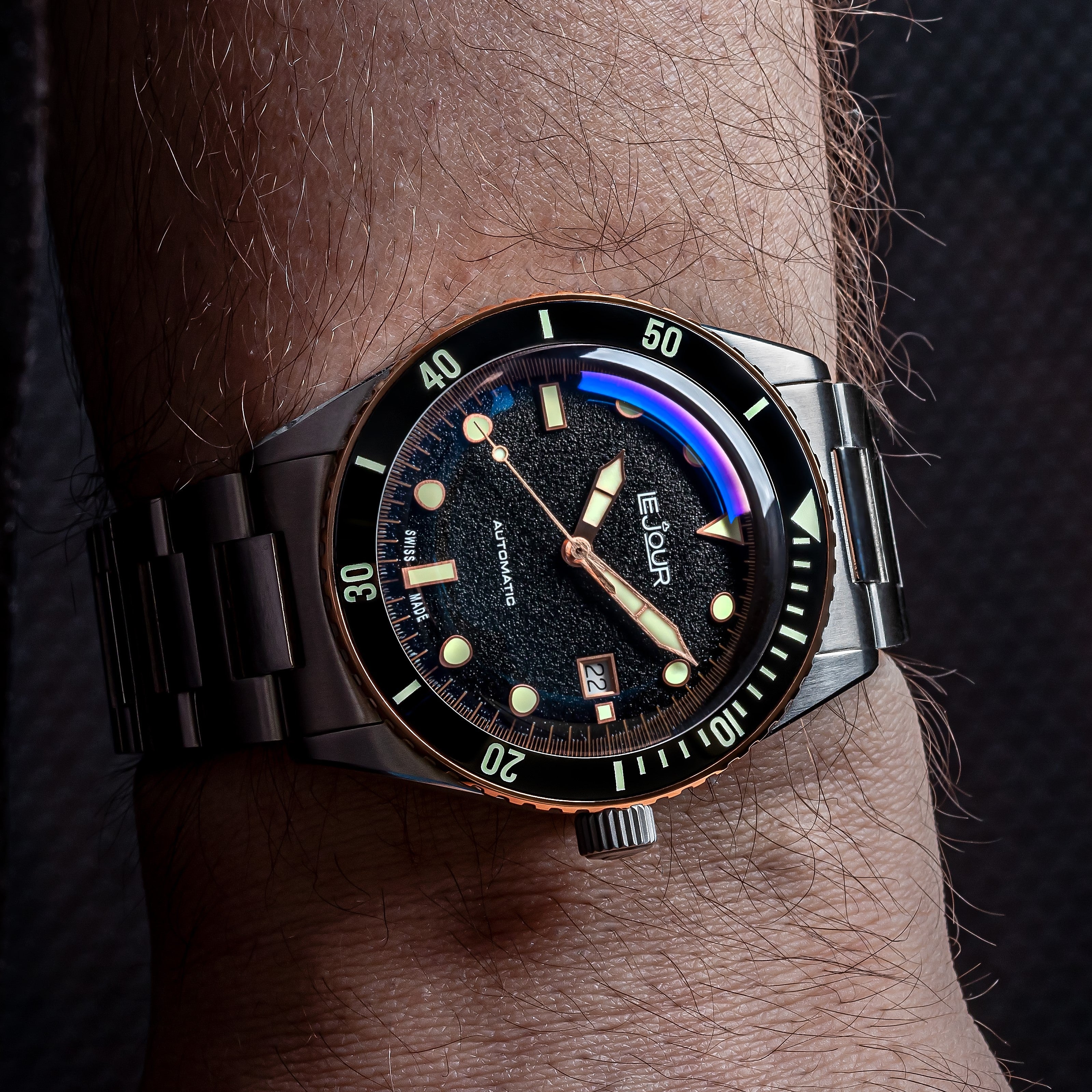 LeJour Seacolt Diver LJ-SCD-001 orologio nero acciaio 42mm