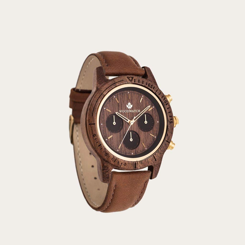 WoodWatch Classic Walnut Gold Pecan orologio in legno quarzo