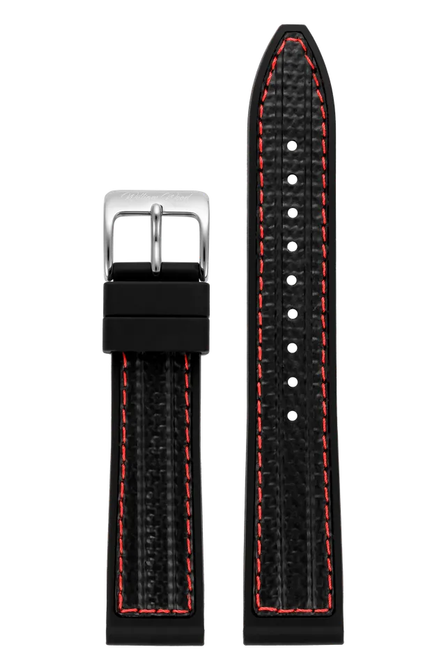 William Wood Strap Black Fire Hose cinturino nero 20mm