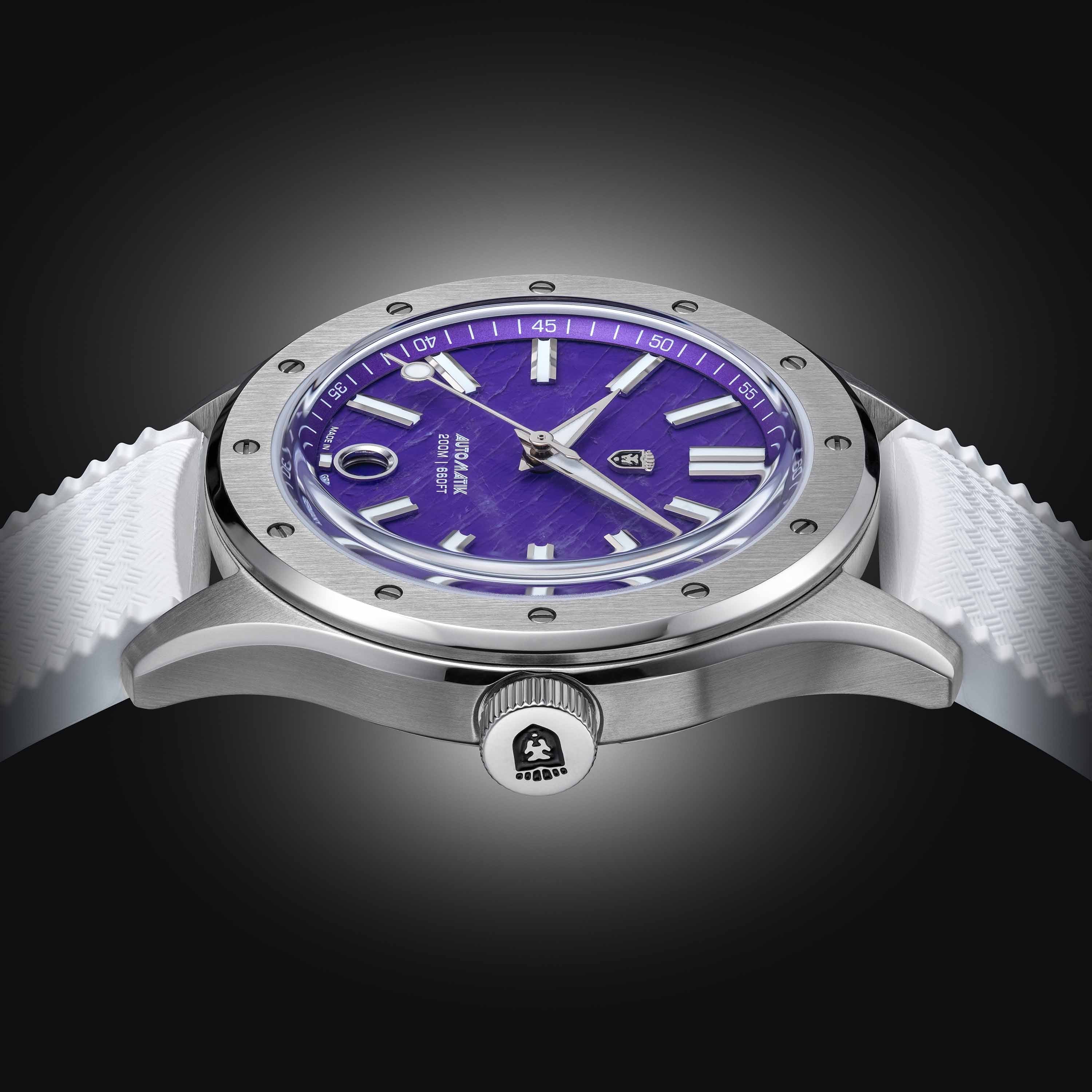 Heinrich Helicoprion orologio automatico ametista SW200-2
