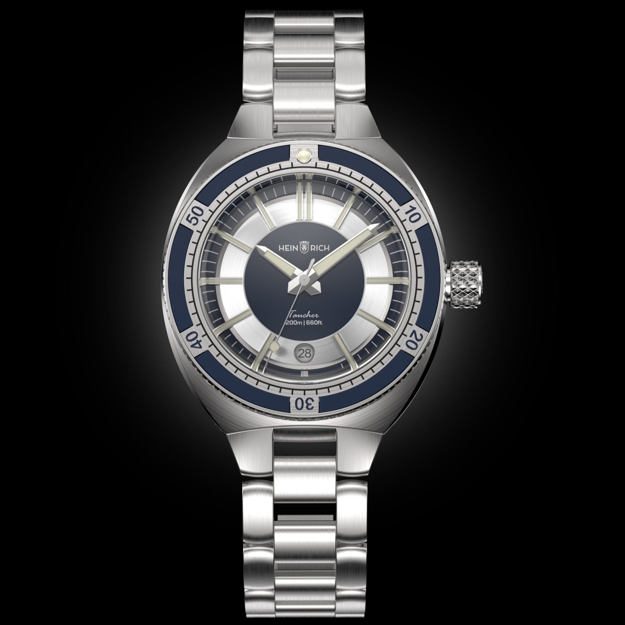 Heinrich Taucher 2 orologio blu con data automatico