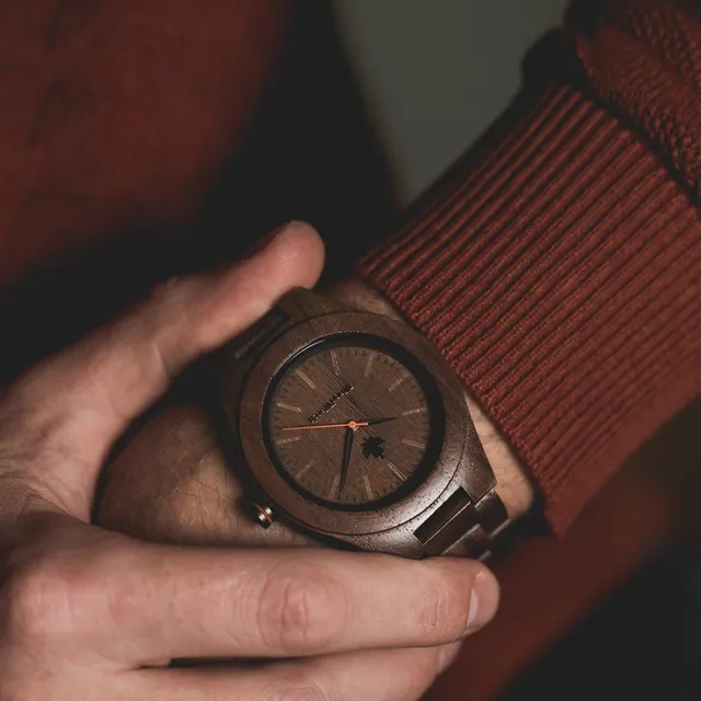 WoodWatch Core Walnut orologio in legno noce 45mm quarzo