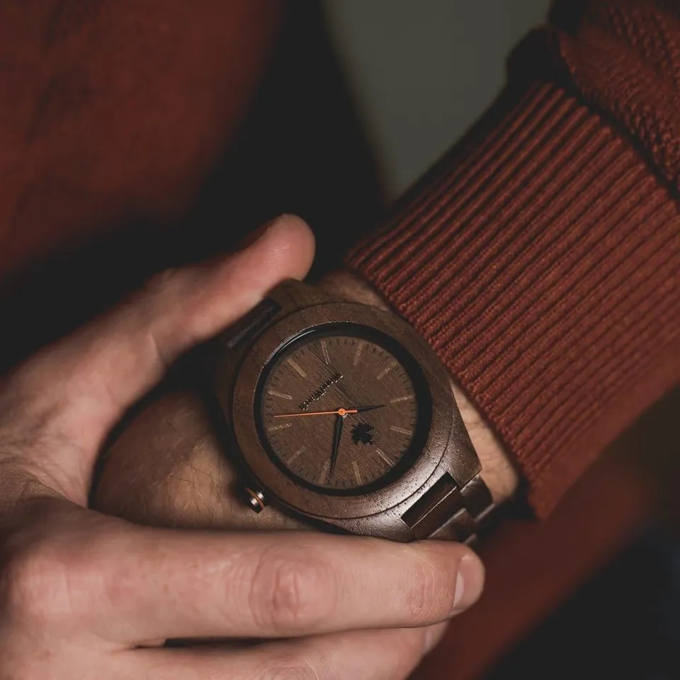 WoodWatch Core Walnut orologio in legno noce 45mm quarzo