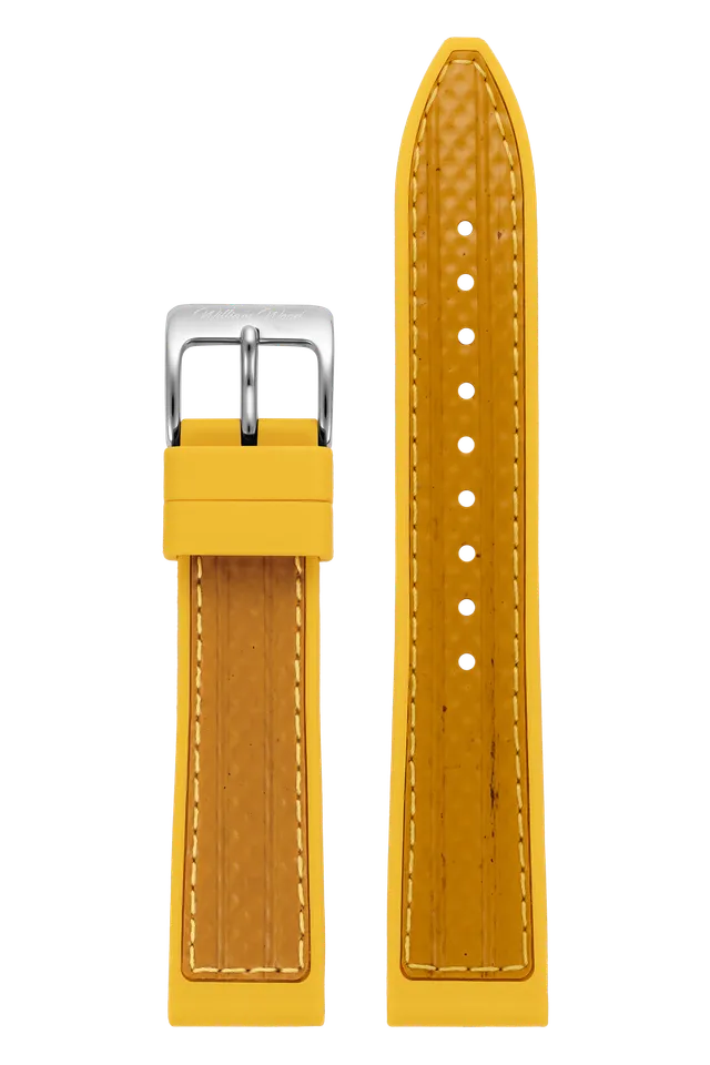 William Wood Straps Cinturino Giallo Silicone 20mm Fibbia Argento