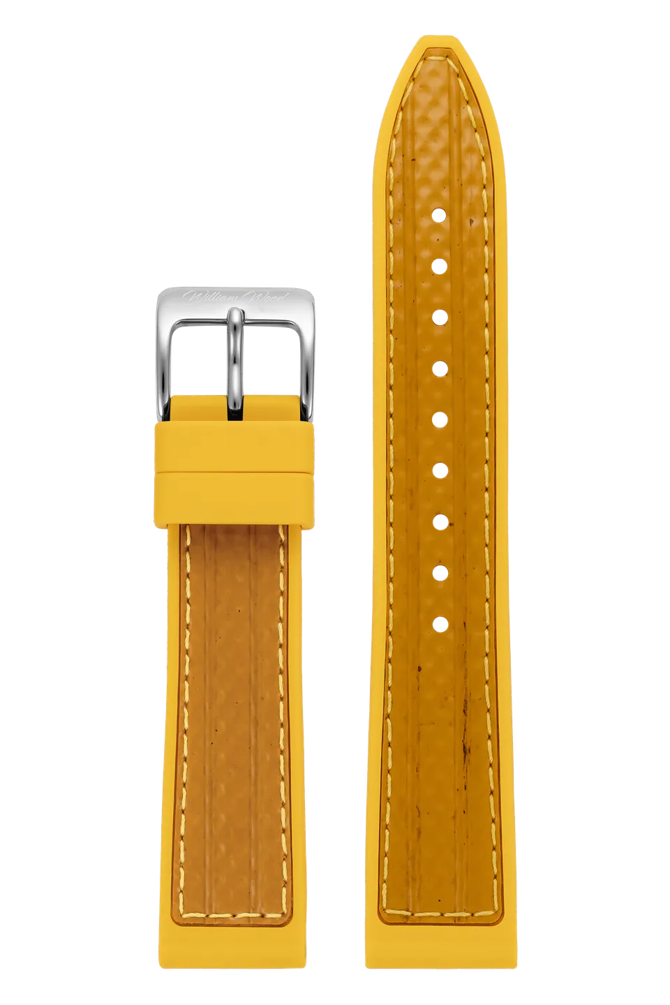 William Wood Straps Cinturino Giallo Silicone 20mm Fibbia Argento