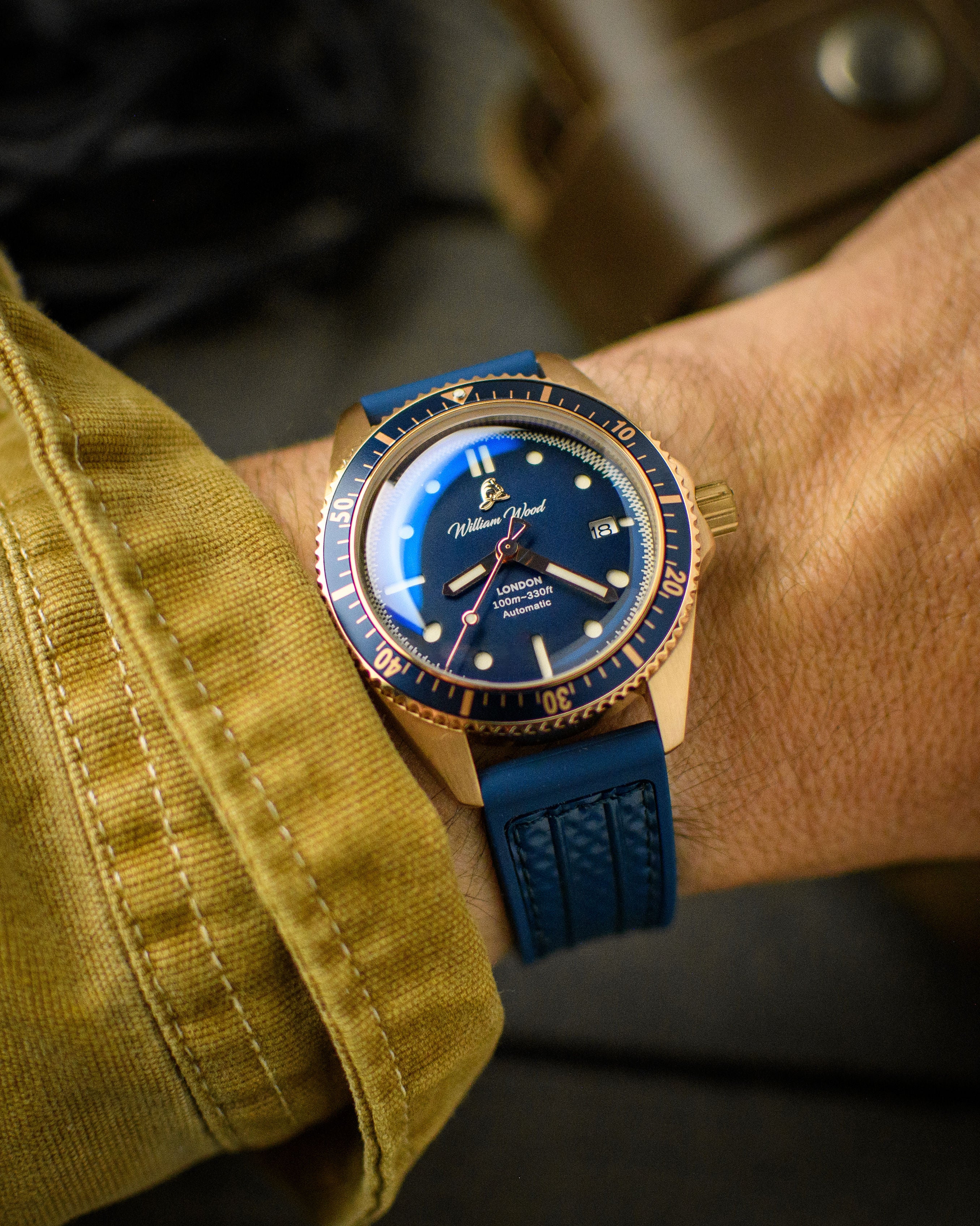 William Wood Bronze Sapphire Orologio Bronzo Blue Fire Hose