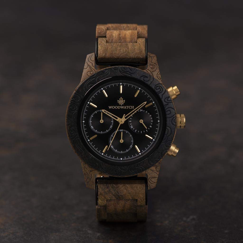 WoodWatch Chronus Engraved orologio cronografo legno noce