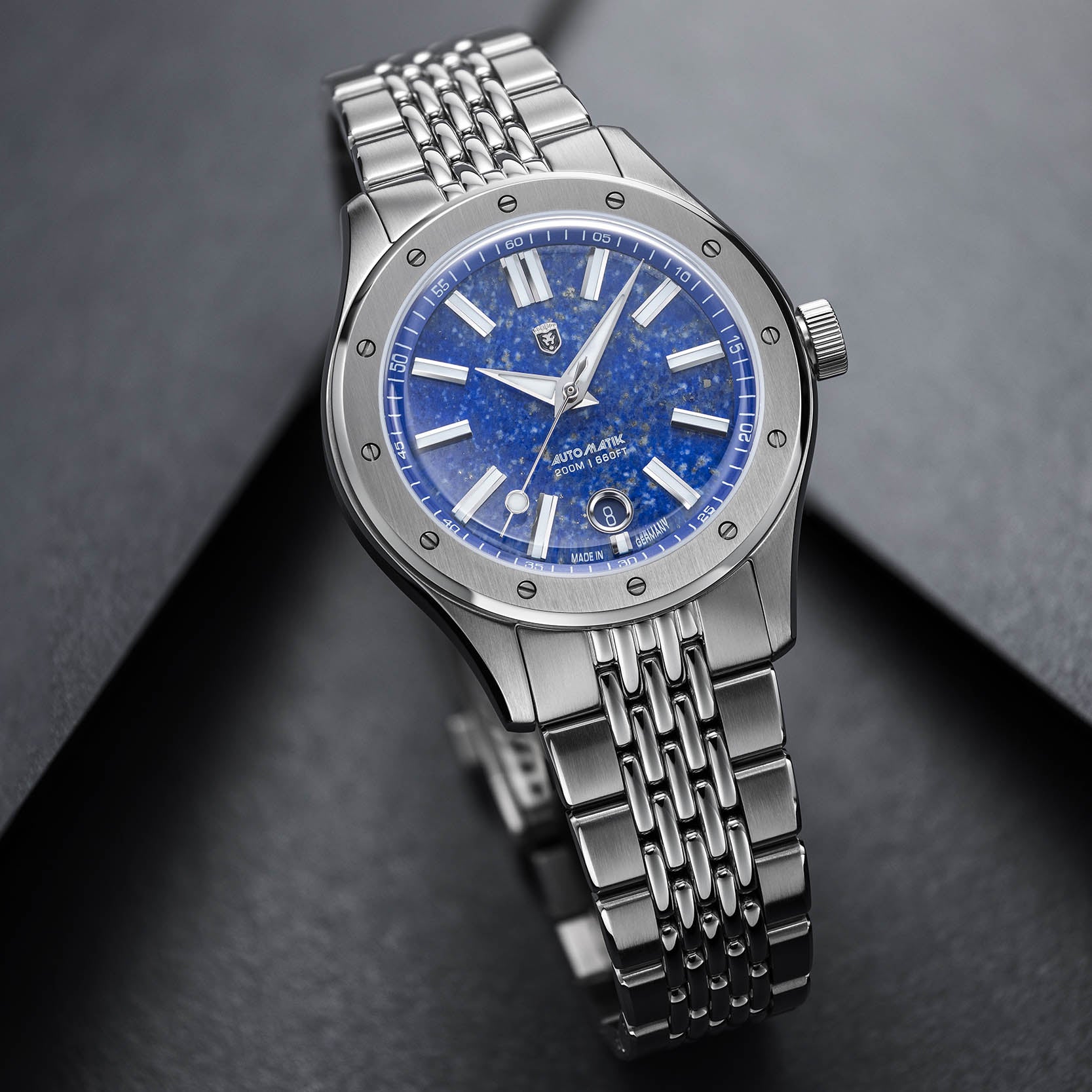 Heinrich Helicoprion orologio automatico Lapis Lazuli