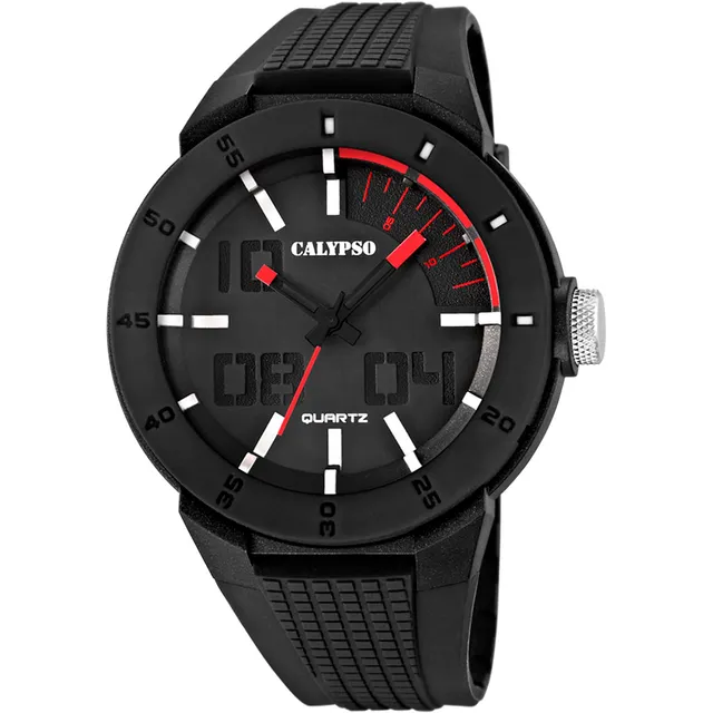Calypso Basic Orologio Analogico Uomo Nero Gomma