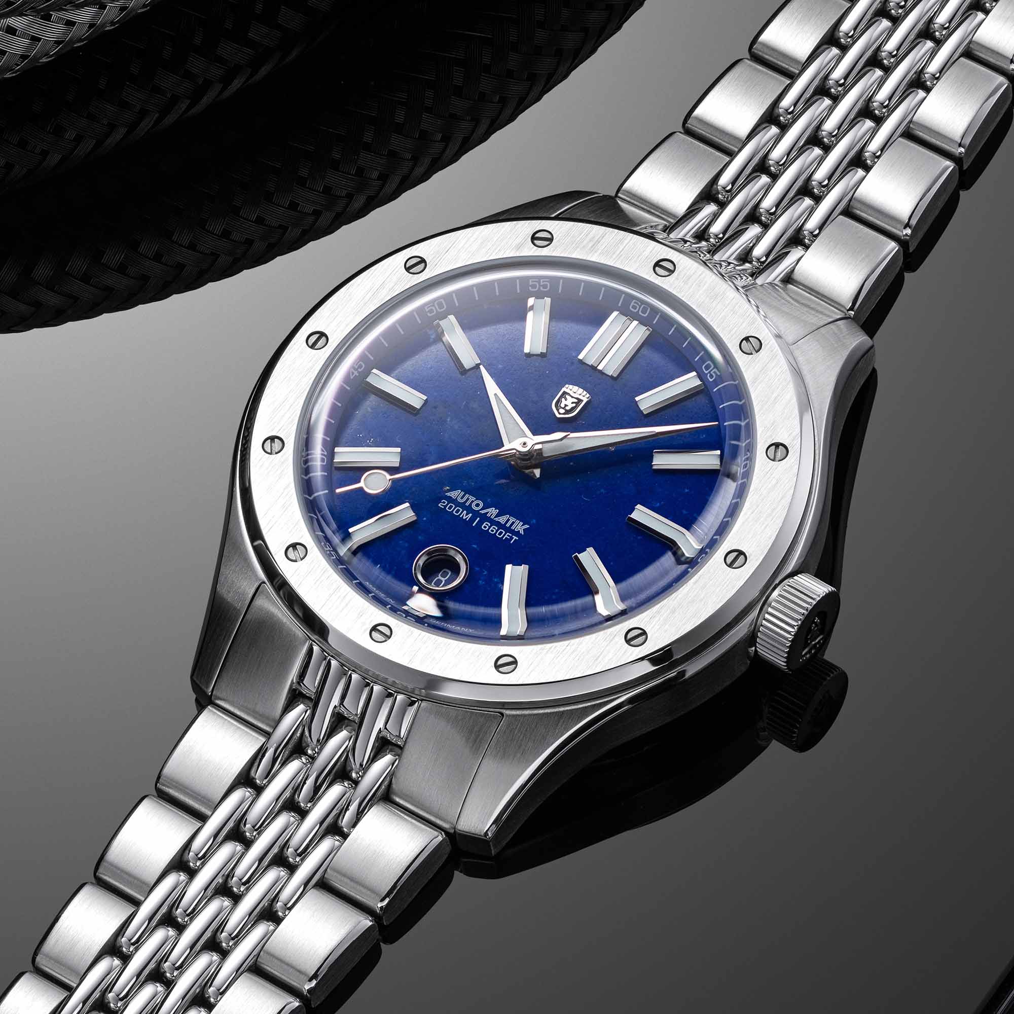 Heinrich Helicoprion orologio automatico Lapis Lazuli