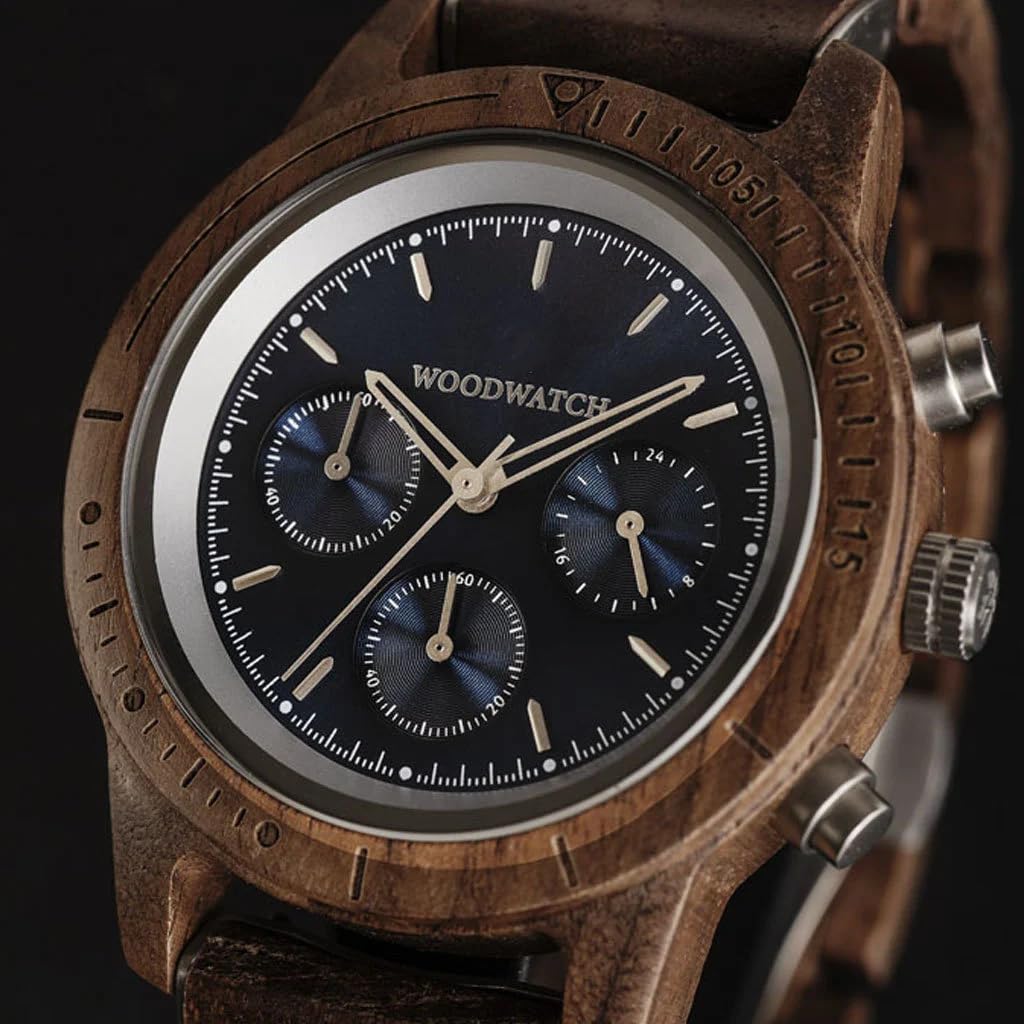 Woodwatch Classic Sapphire Silver orologio legno uomo