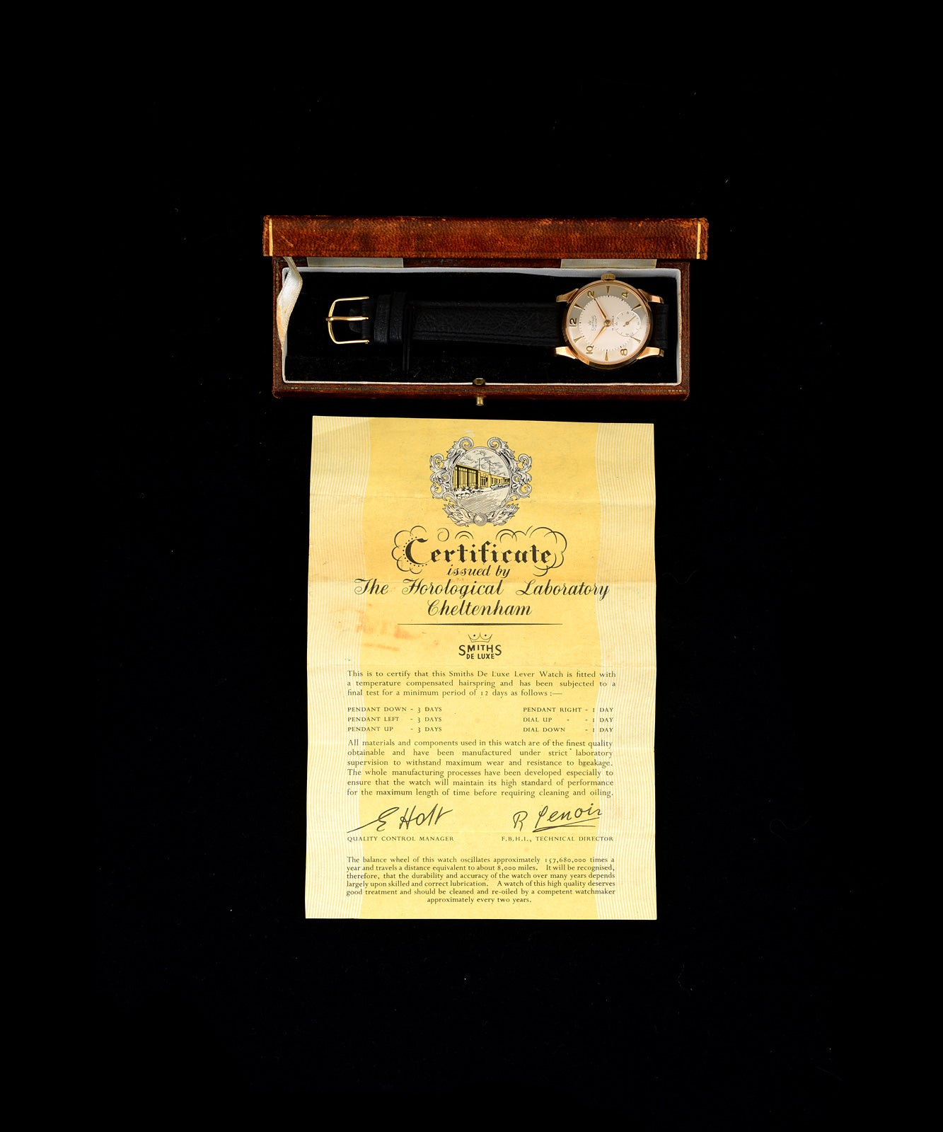Smiths Deluxe A504 orologio vintage oro rosa 32mm