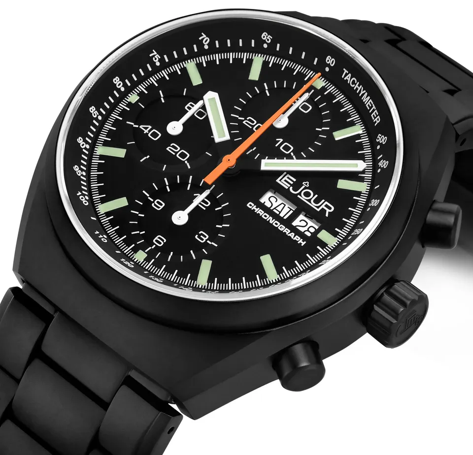 LeJour Mark I Chronograph LJ-MI-004 orologio nero automatico