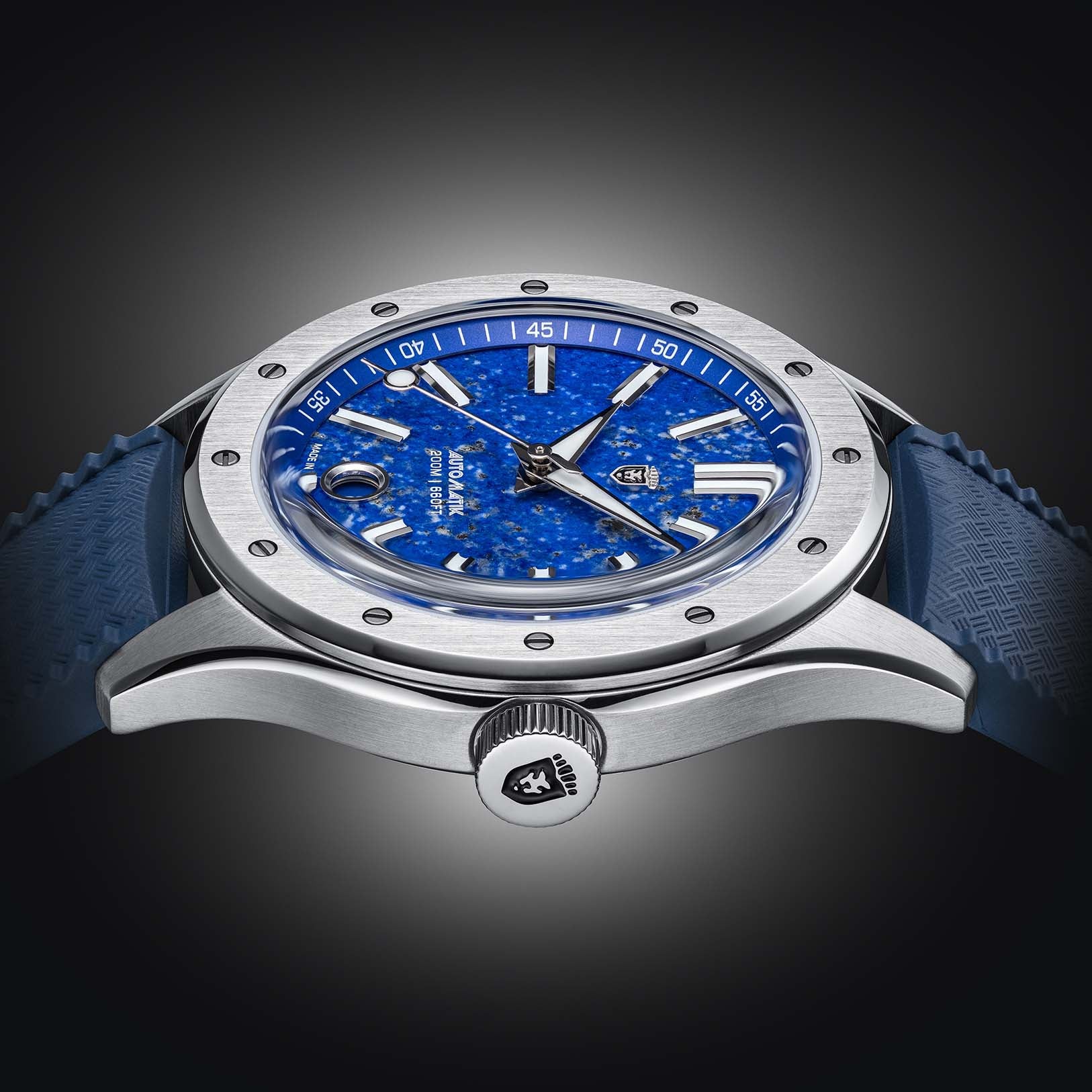 Heinrich Helicoprion orologio automatico Lapis Lazuli