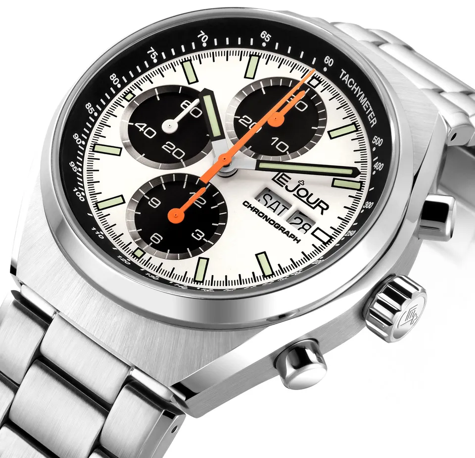 LeJour Mark I LJ-MI-005 cronografo bianco acciaio 42,5mm