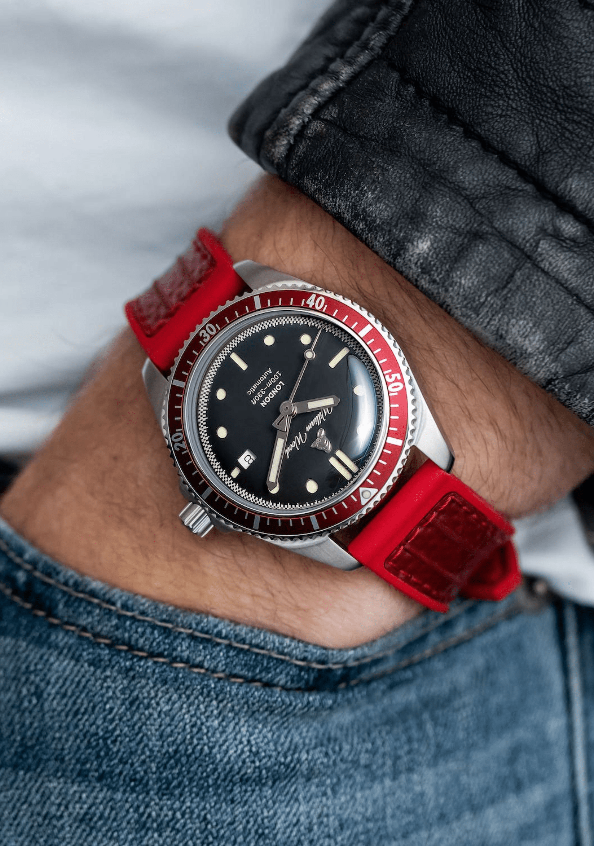 William Wood Red Knights Orologio Acciaio Red Fire Hose