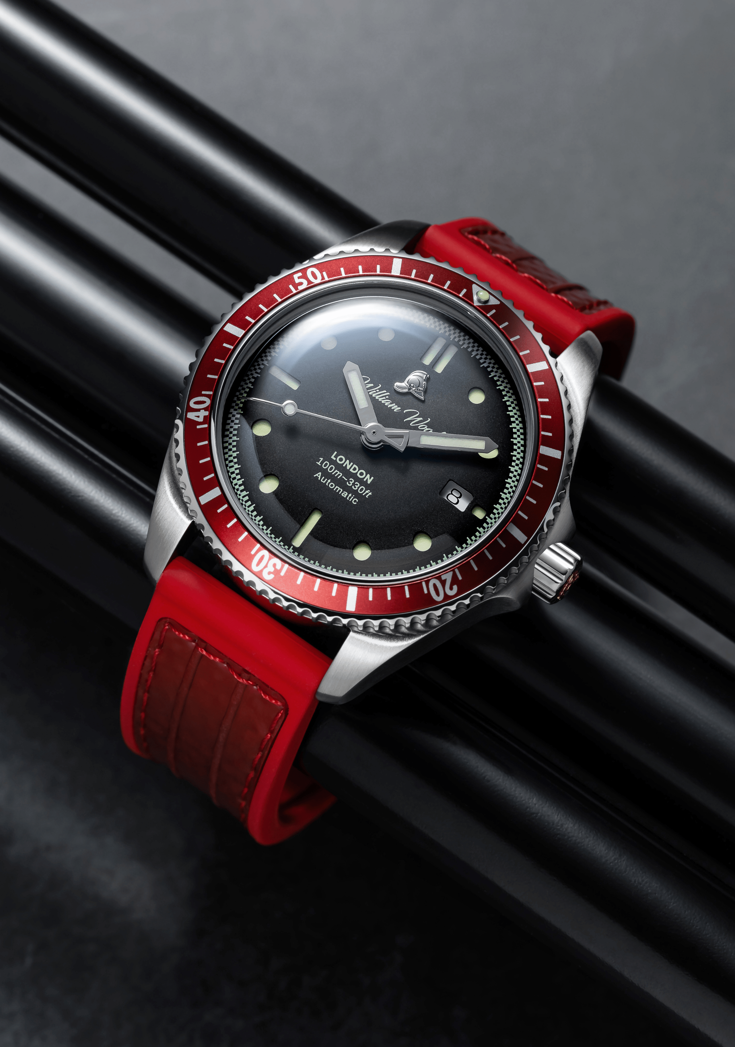 William Wood Red Knights Orologio Acciaio Red Fire Hose