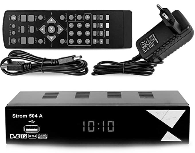 Strom 504 A+ decoder digitale terrestre DVB-T2 nero