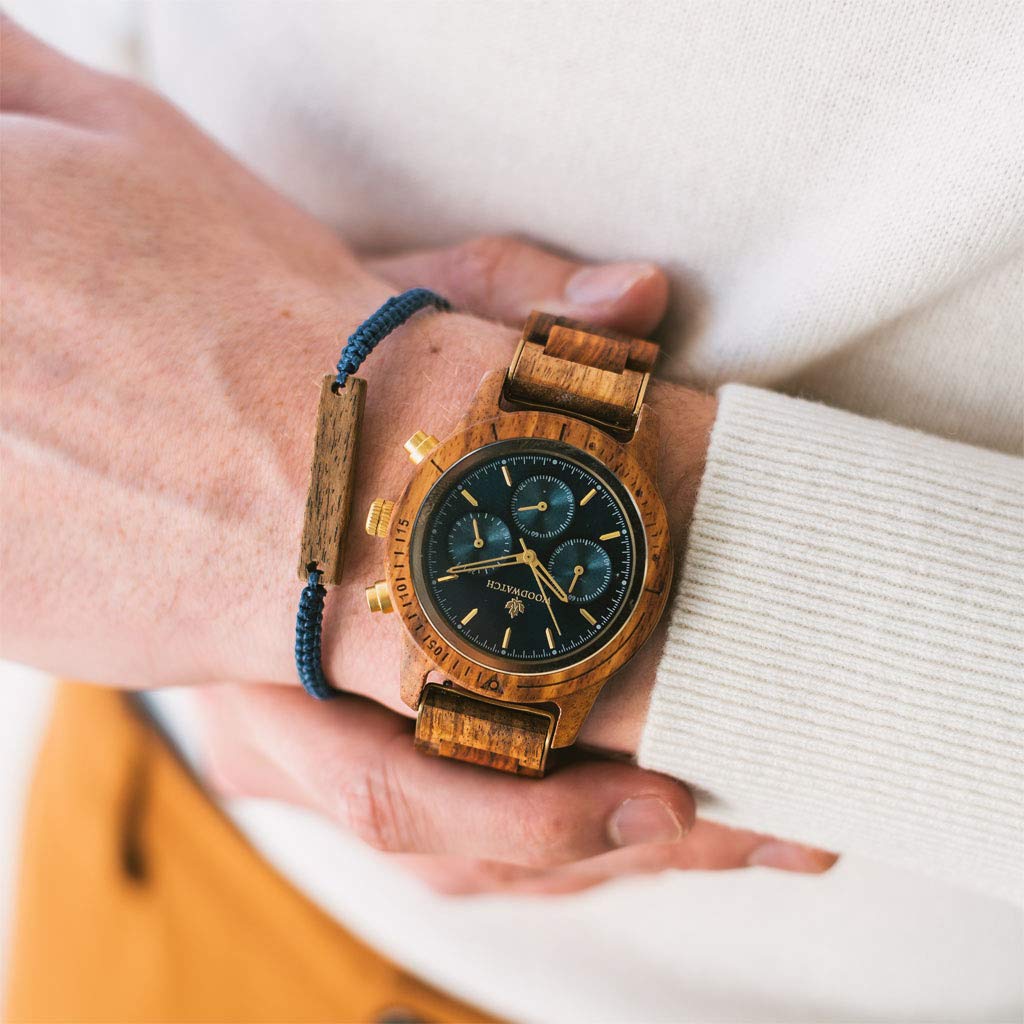 WoodWatch Chronus Deep Dive orologio uomo legno noce 42 mm