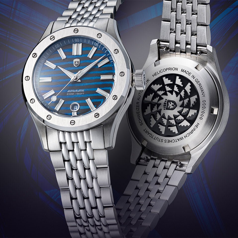 Heinrich Helicoprion ZirkuTi orologio titanio bracciale acciaio