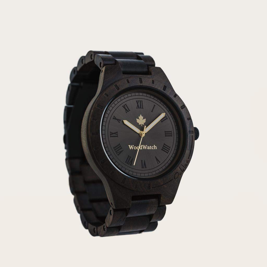 WoodWatch Classic Oaklee Black Sandal Orologio Uomo Legno