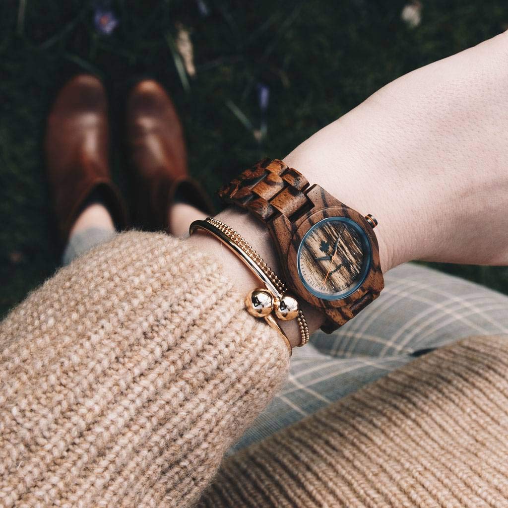 WoodWatch Classic Zebra Petite orologio legno zebrano 36mm
