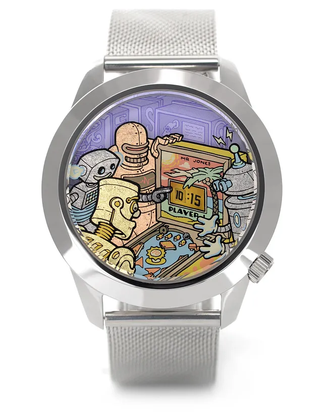 Mr Jones Ricochet XL orologio meccanico 45 mm argento