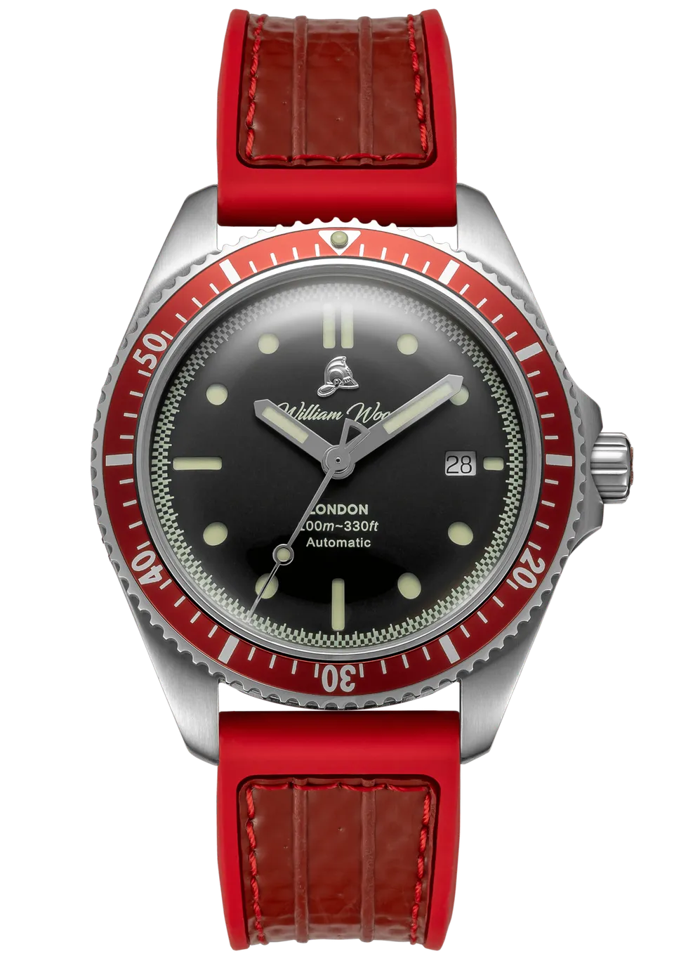 William Wood Bravest Orologio Rosso 41mm Automatico Data