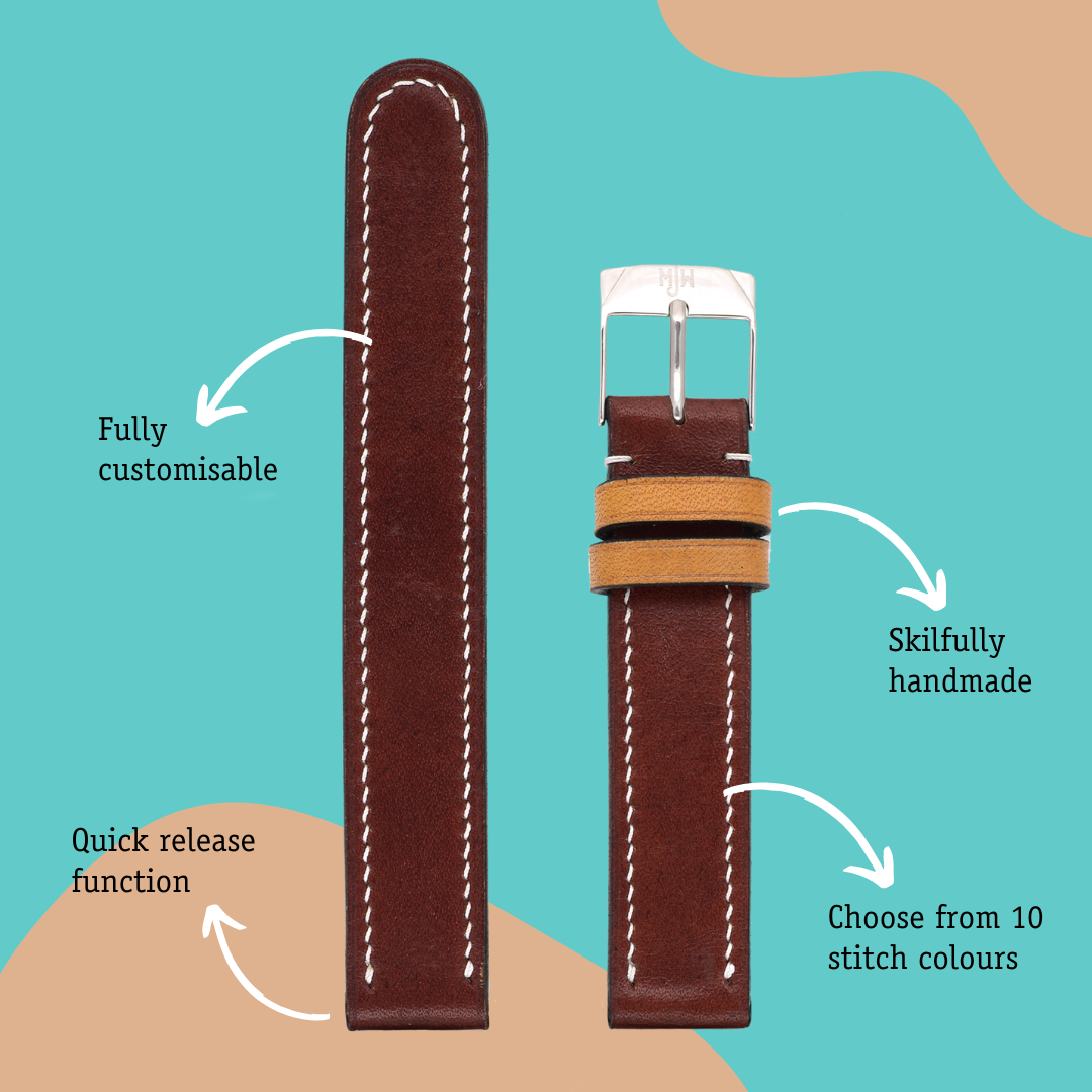 Mr Jones Cinturino pelle Australian Nut artigianale orologio