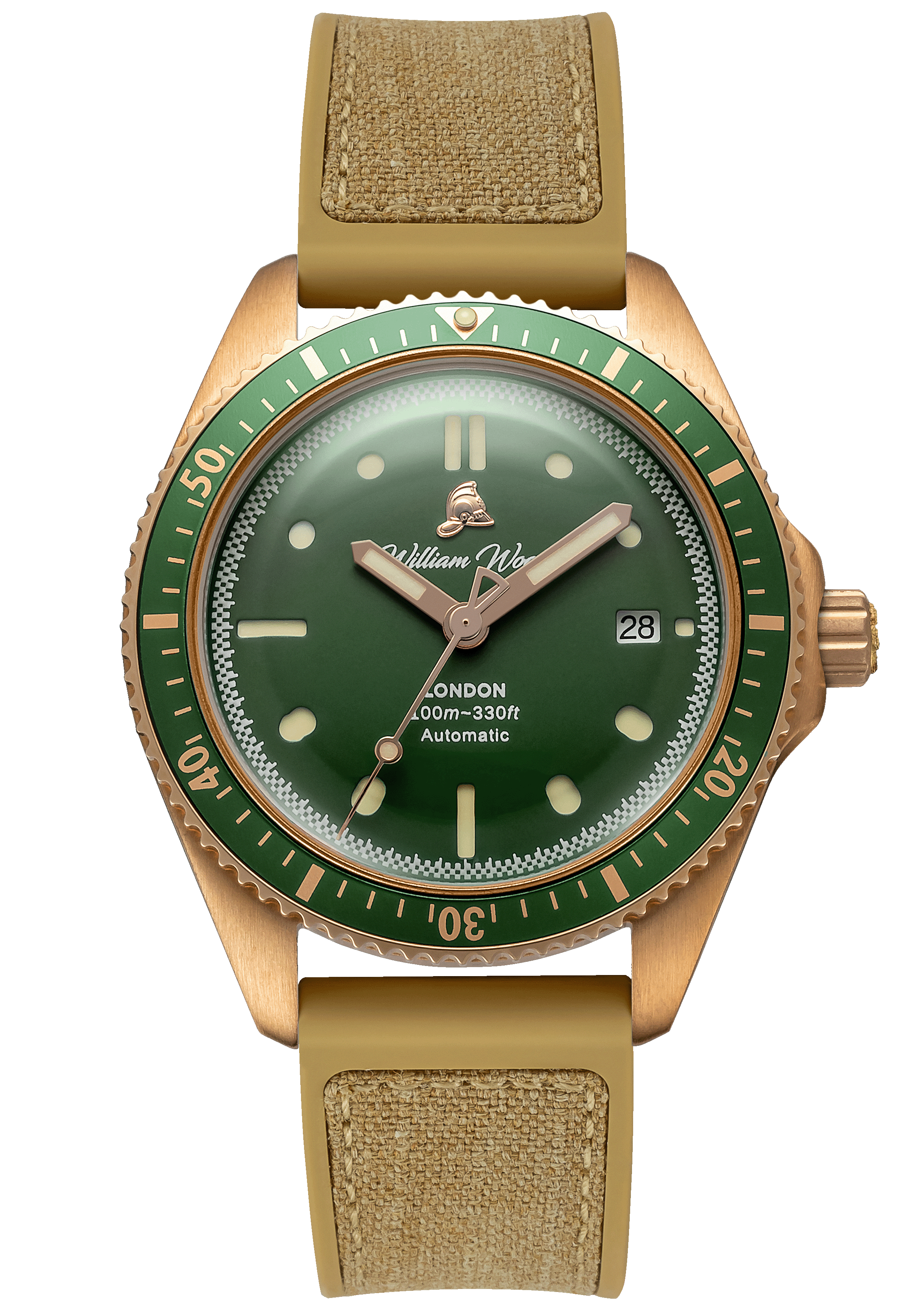 William Wood Bronze orologio Bronze Emerald verde automatico 41mm