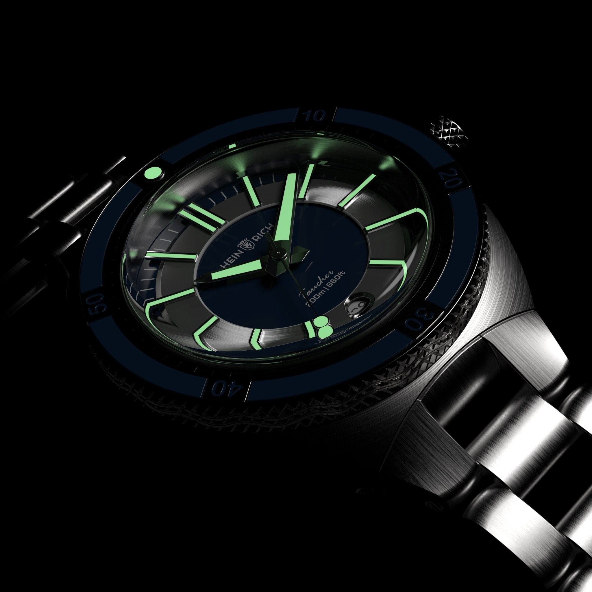 Heinrich Taucher 2 orologio blu con data automatico