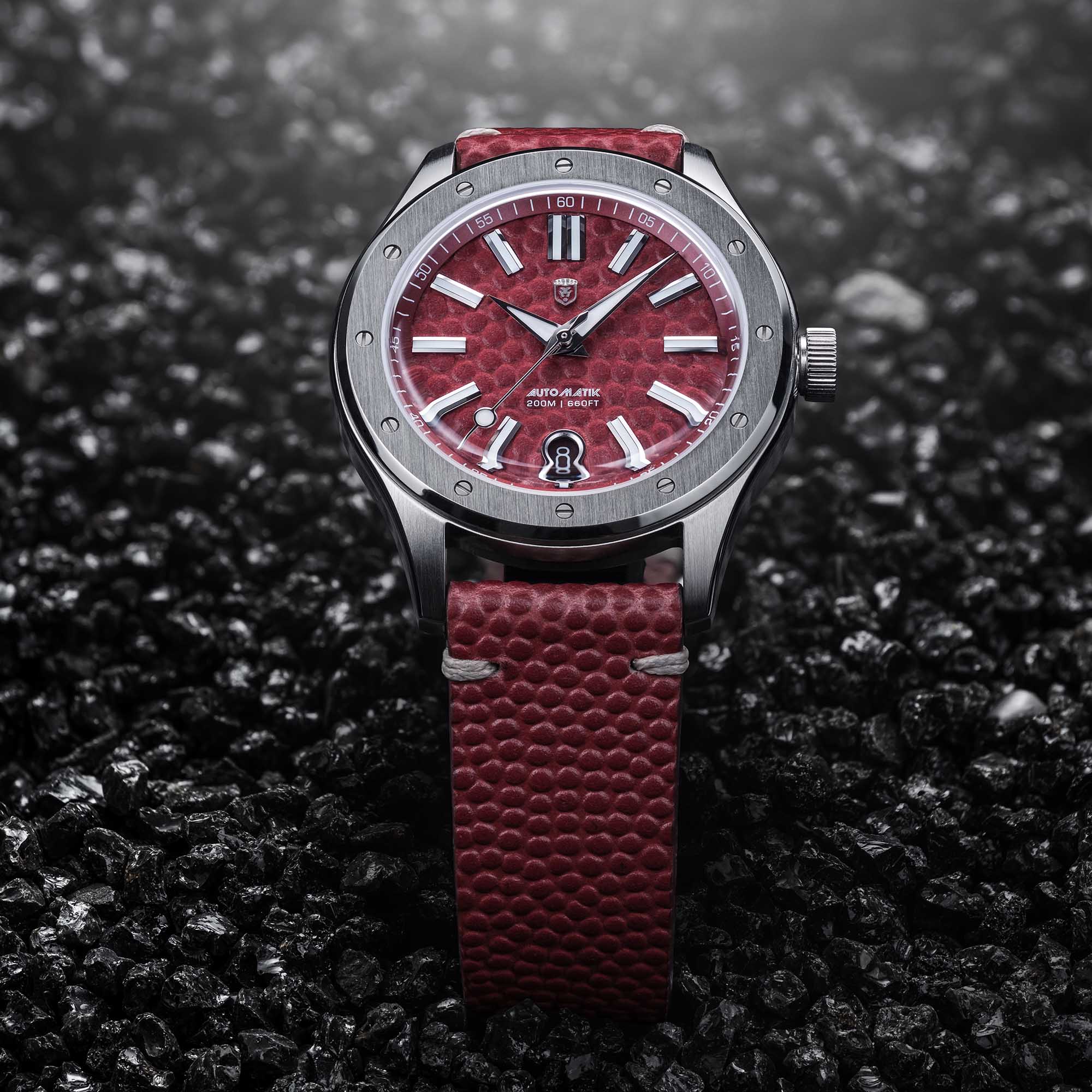 Heinrich Helicoprion orologio automatico Football Edition pelle