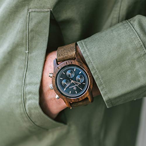 WoodWatch Classic Silver Khaki cronografo legno 42 mm