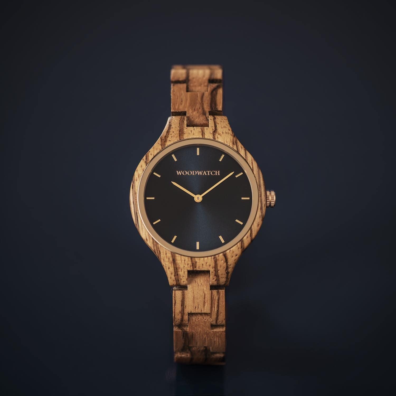 WoodWatch Classic Golden Sky orologio legno ulivo minimal