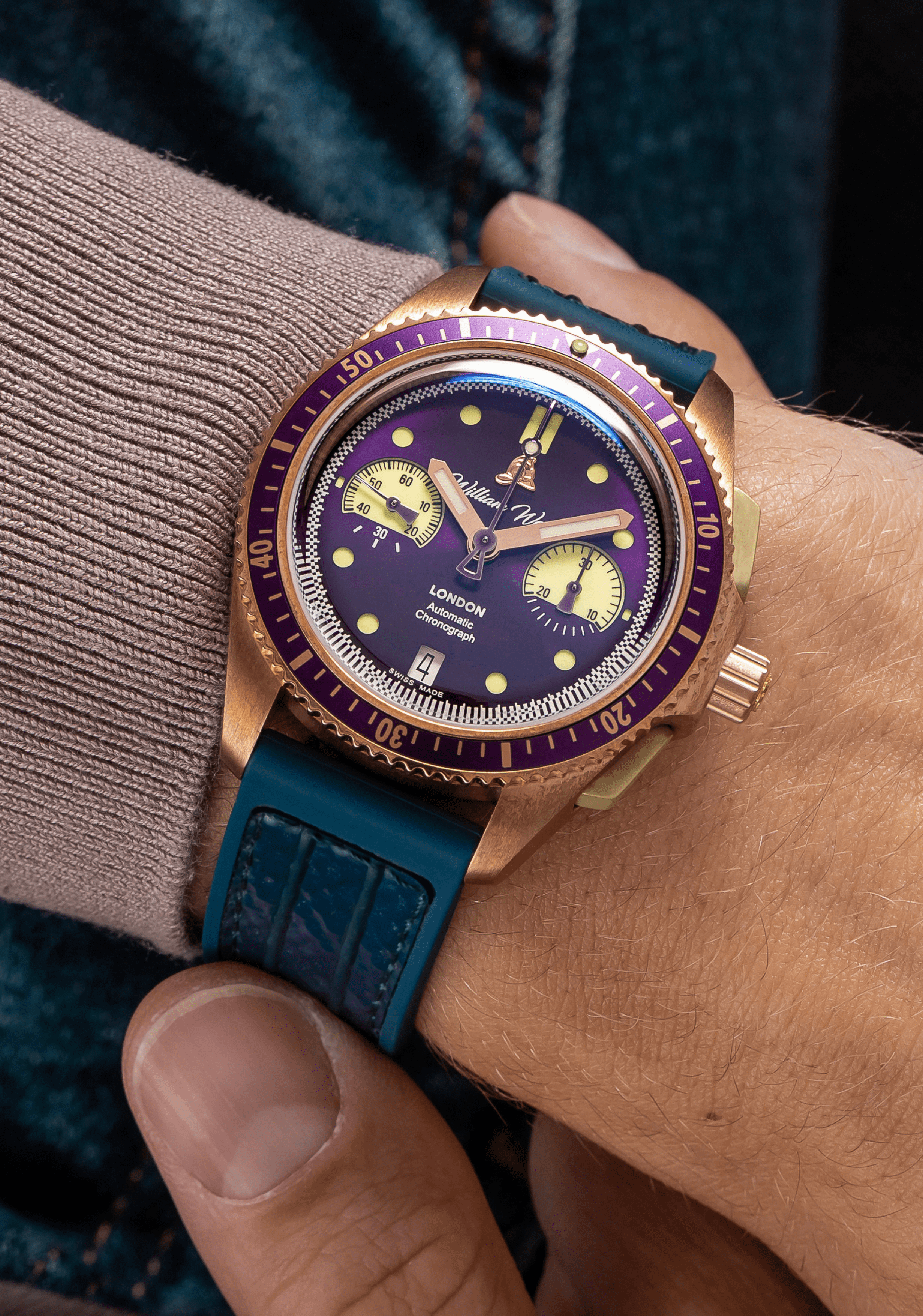 William Wood Triumph Jubilee orologio cronografo bronzo