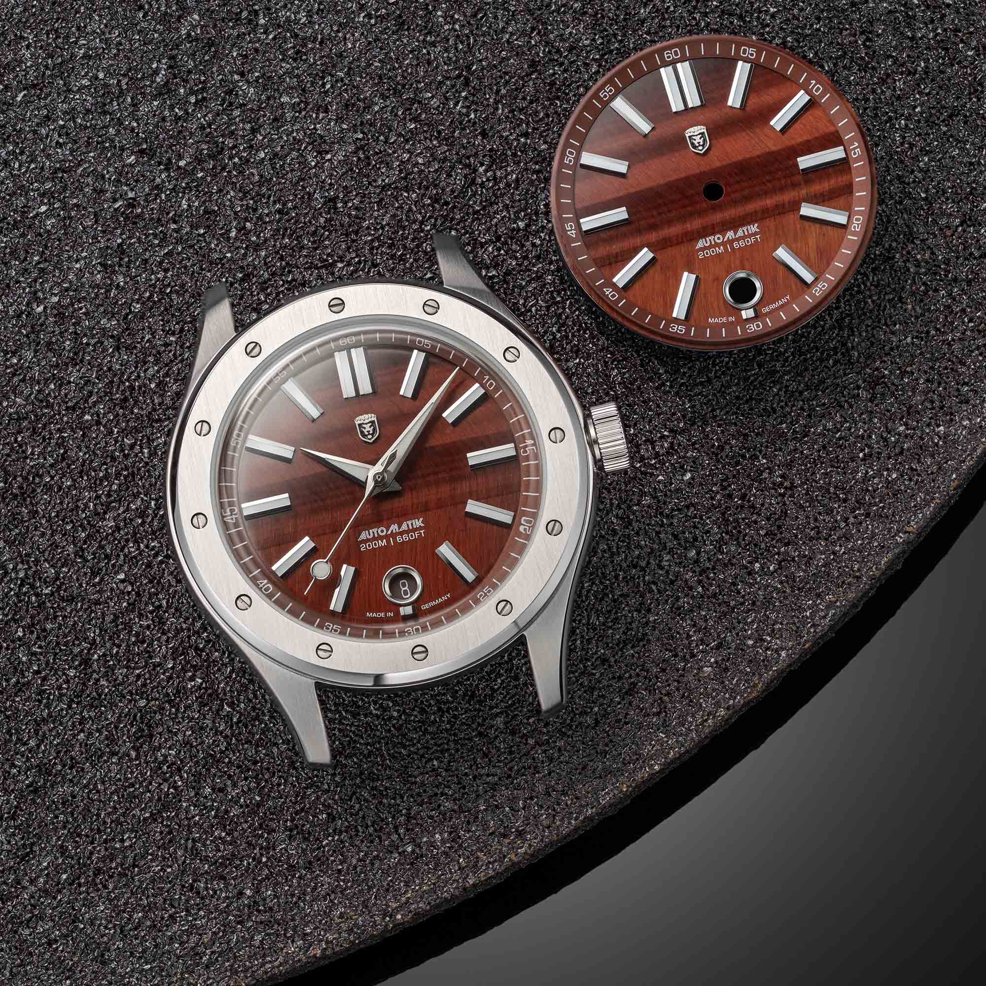 Heinrich Helicoprion orologio automatico Red Tiger's Eye Sellita