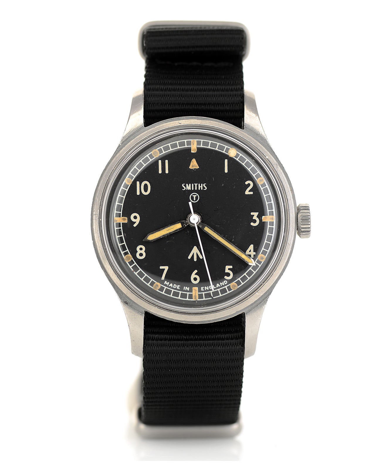 Smiths W10 1968 orologio militare acciaio quadrante nero