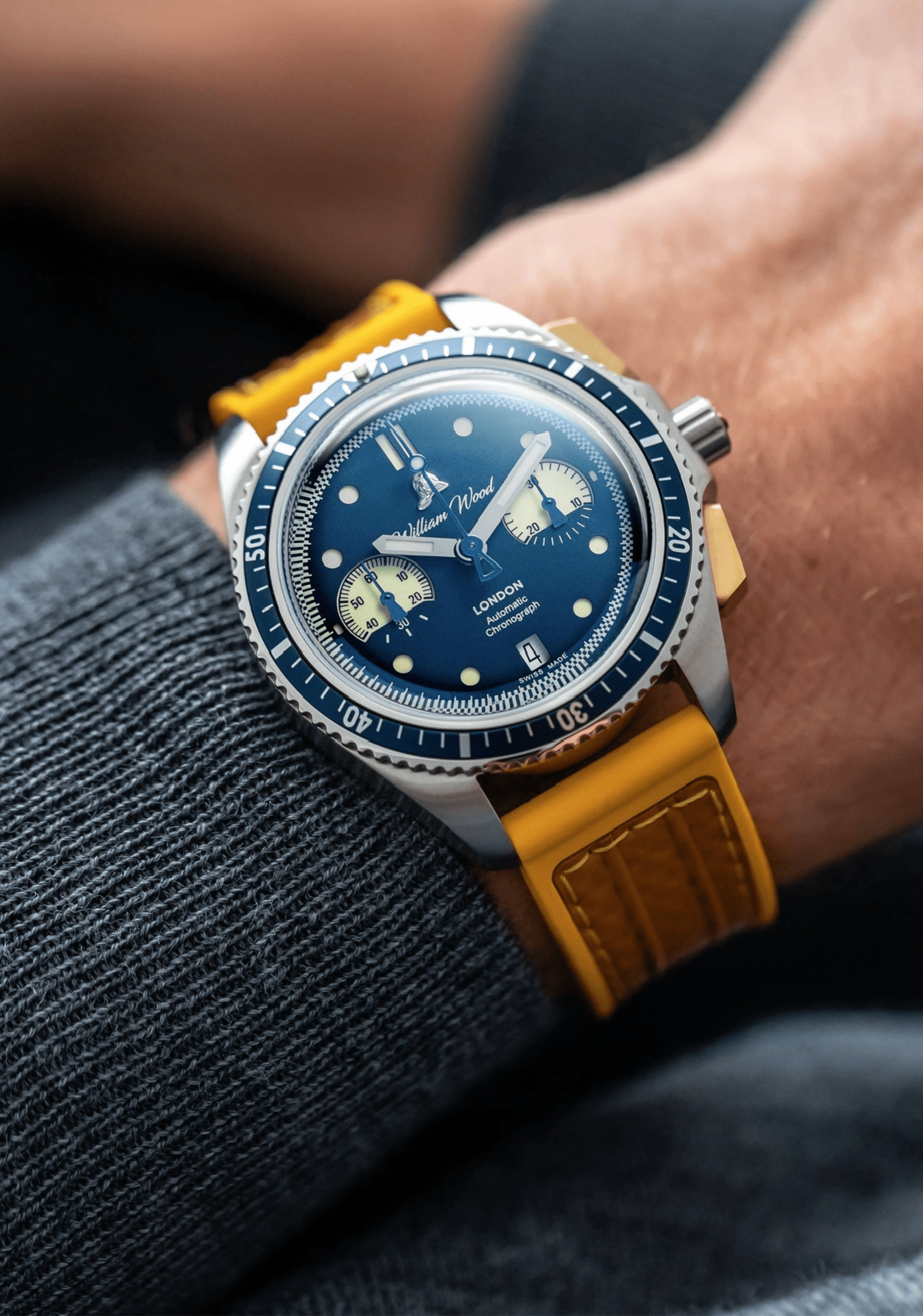 William Wood Triumph Oxygen Edition orologio cronografo 41mm blu