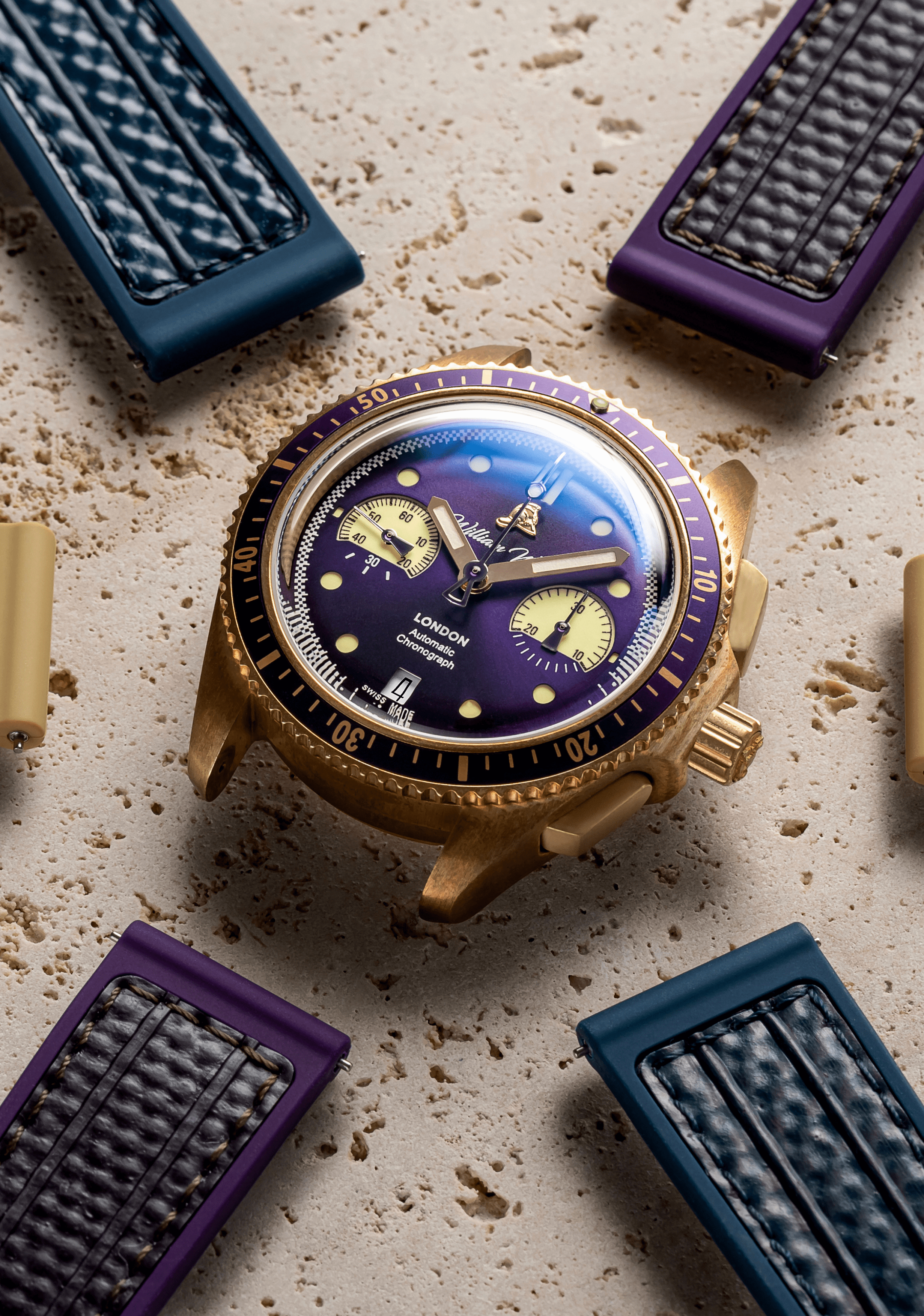 William Wood Triumph Jubilee orologio cronografo bronzo