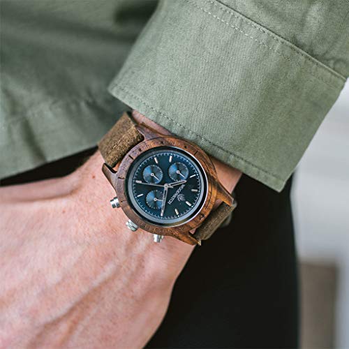 WoodWatch Classic Silver Khaki cronografo legno 42 mm