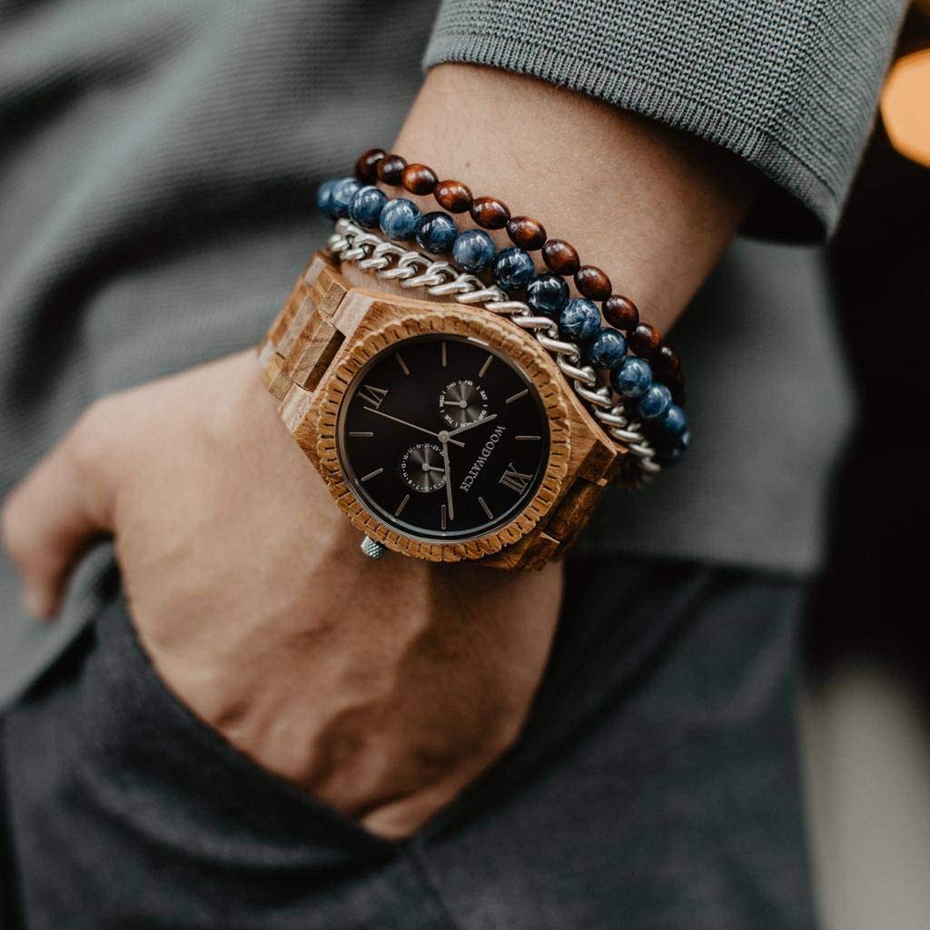 Woodwatch Classic Midnight Black orologio legno 47 mm