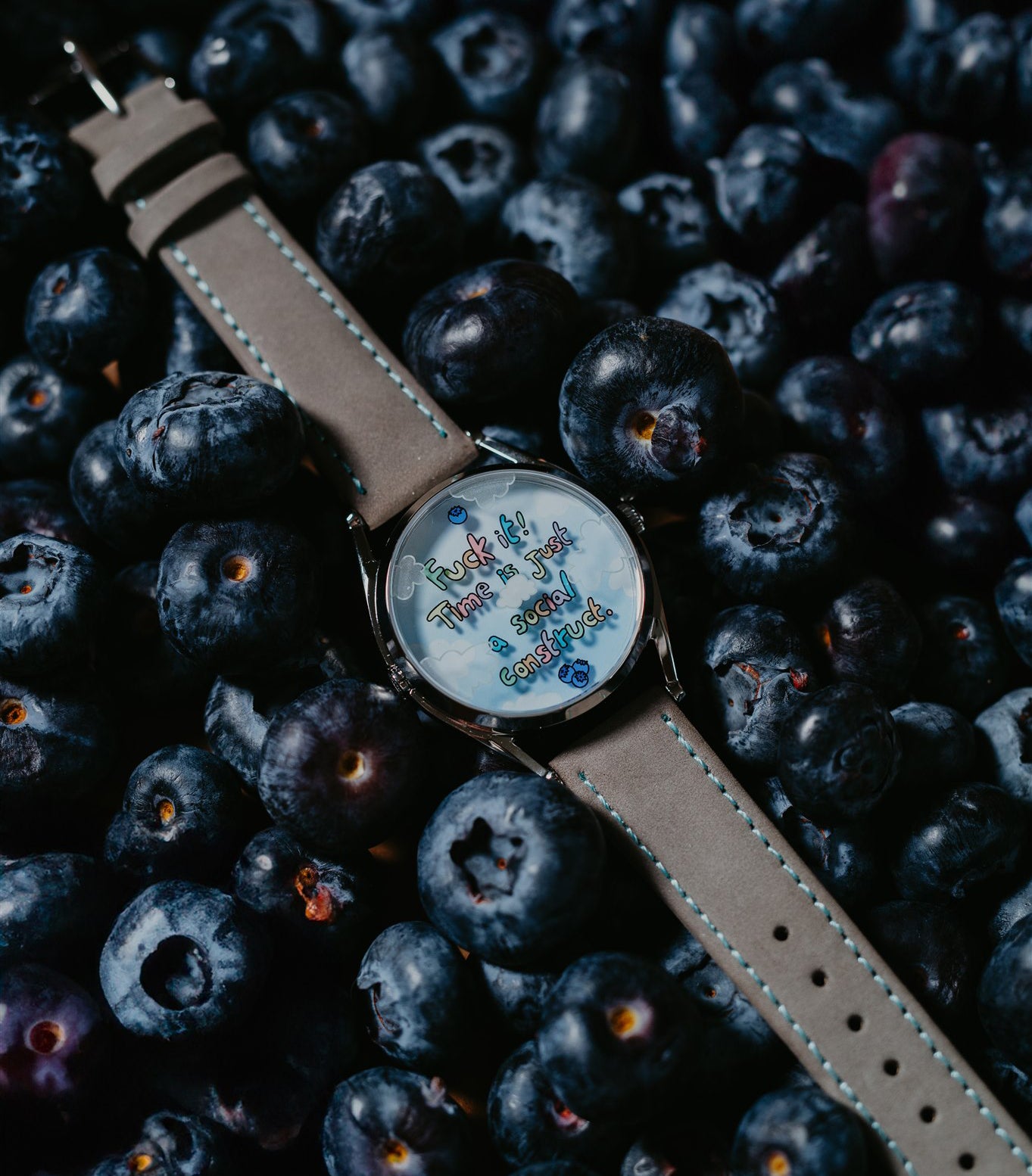 Mr Jones Blueberry Late! orologio da polso messaggio nascosto