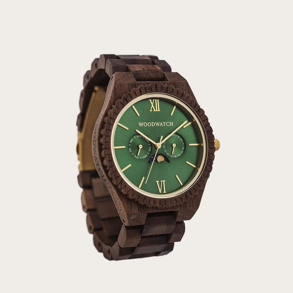 WoodWatch Classic Emerald Jungle orologio legno uomo verde