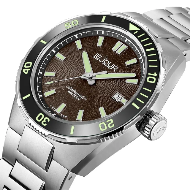 LeJour Coral Diver LJ-CD-005 orologio marrone 42mm