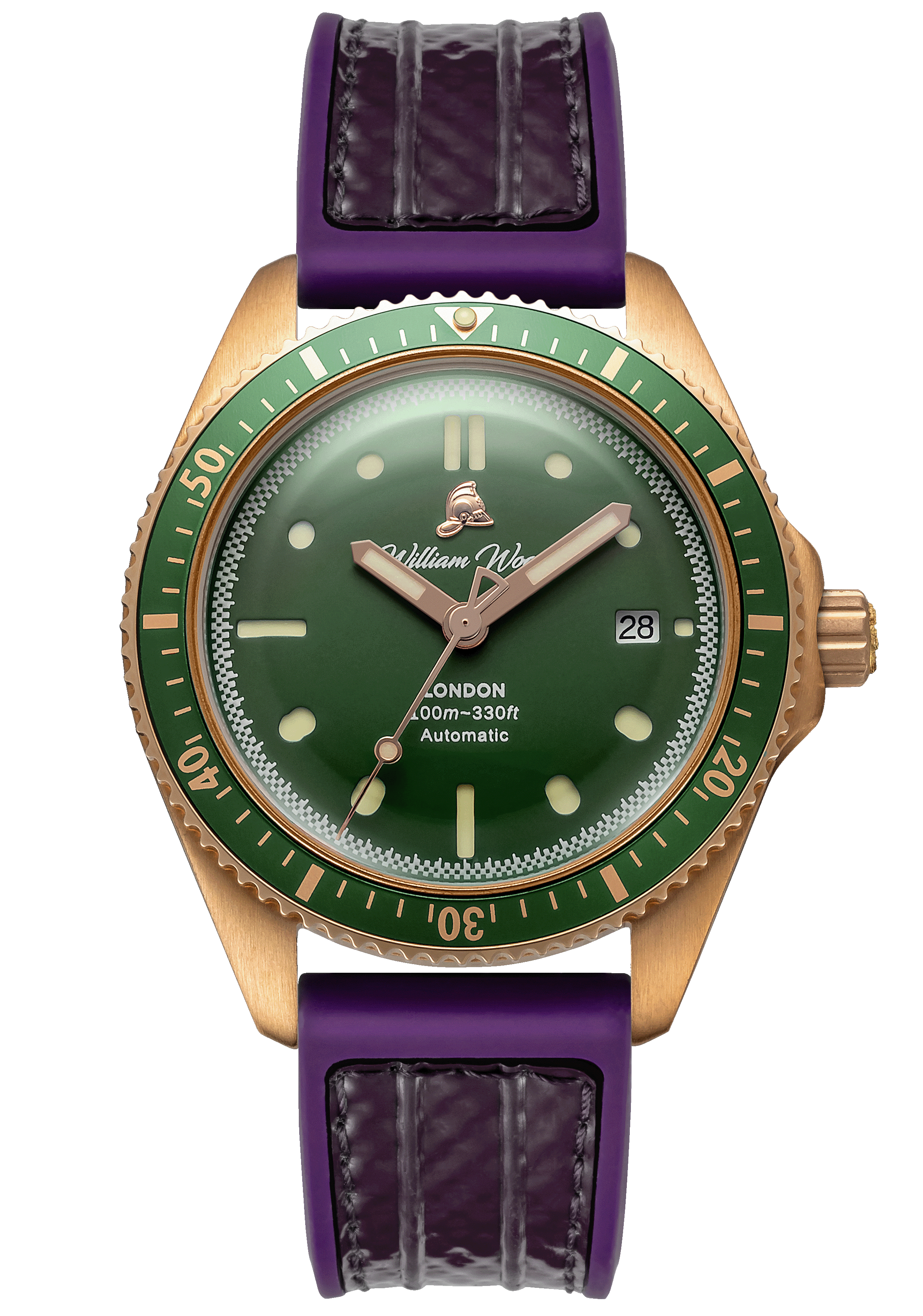 William Wood Bronze orologio Bronze Emerald verde automatico 41mm