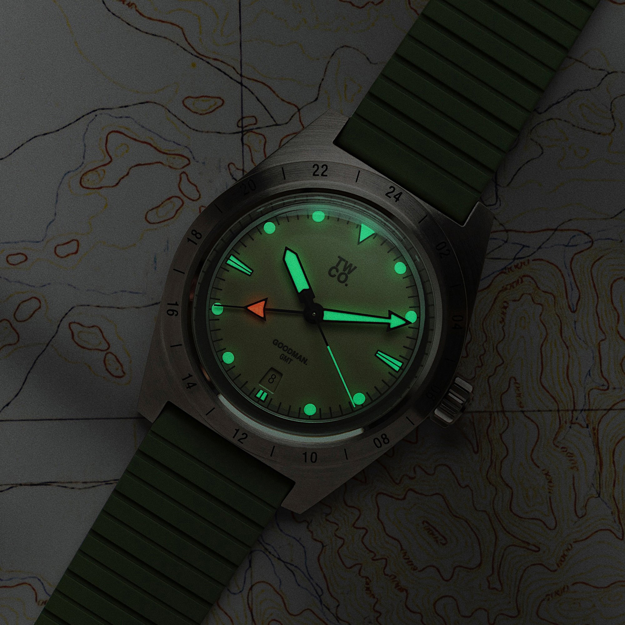 Tool Watch Co. TWCO. Goodman GMT orologio GMT Utility acciaio