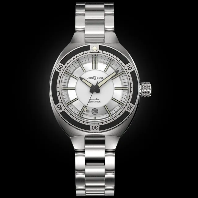 Heinrich Taucher 2 orologio full-lume bianco 41mm